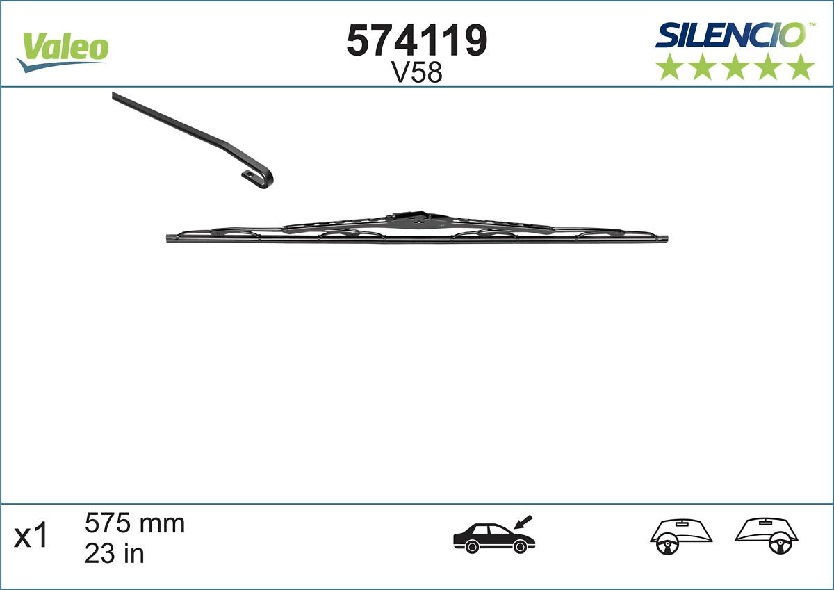 VALEO SILENCIO CARDBOARD Ablaktörlő lapát 574119_VALEO